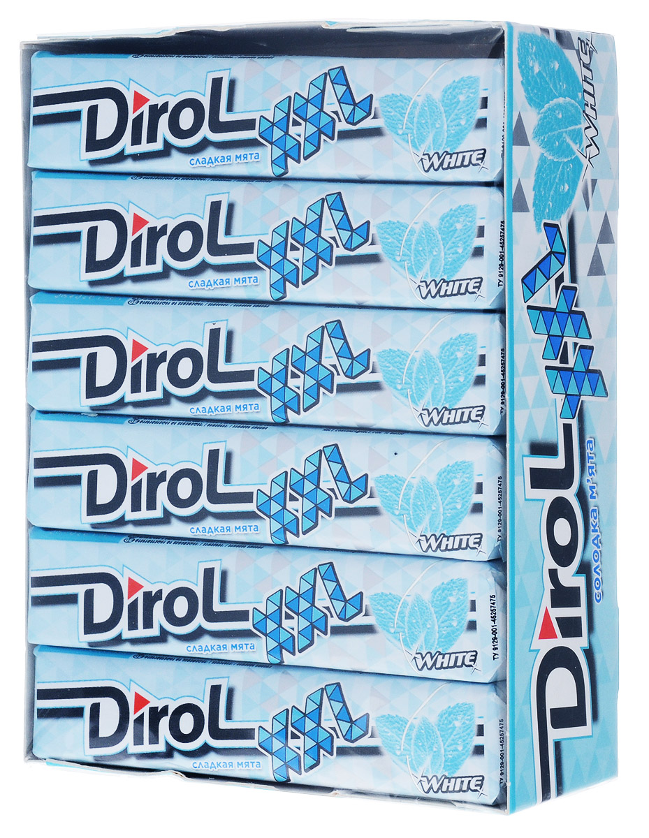 Dirol White Жевательная резинка Сладкая Мята, 18 пачек по 19 г0120710 Dirol White Жевательная резинка Сладкая Мята, 18 пачек по 19 г0120710Жевательная резинка Dirol Сладкая Мята со свежим мятным вкусом - незаменимый атрибут каждого дня, создающий в полости рта ощущение чистоты и свежести. Способствует восстановлению естественной белизны зубов.
