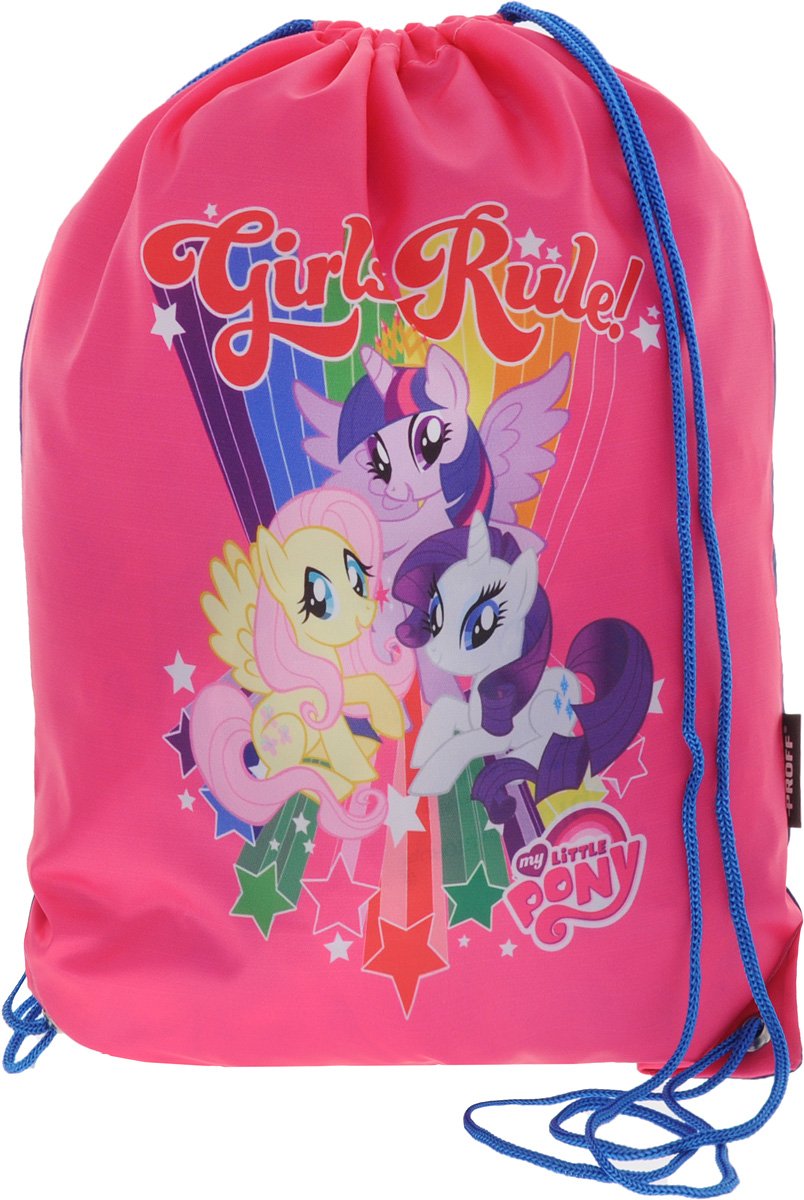 Proff Сумка для сменной обуви My Little Pony72523WD Proff Сумка для сменной обуви My Little Pony72523WDСумку Proff My Little Pony удобно использовать как для хранения, так и для переноски сменной обуви.Яркая сумка выполнена из высококачественного прочного полиэстера и оформлена изображениями персонажей из знаменитого мультфильма Мой маленький пони.Сумка затягивается сверху при помощи текстильных шнурков. Шнурки фиксируются в нижней части сумки, благодаря чему ее можно носить за спиной как рюкзак.