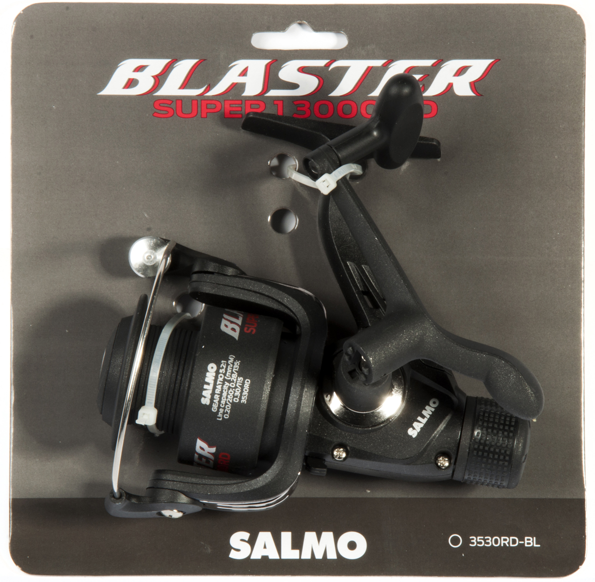 Катушка безынерционная Salmo Blaster SUPER 1 30RD3530RD-BL Катушка безынерционная Salmo Blaster SUPER 1 30RD3530RD-BLSalmo Blaster SUPER 1 30RD - бюджетная катушка предназначена, в первую очередь, для начинающих рыболовов. Эта катушка может с успехом использоваться у опытных рыболовов как резервные катушки, так и для комплектации поплавочных удилищ и донных снастей. Особенности: - фрикционный передний FD тормоз, - 1 шариковый подшипник,- нижний флажковый включатель антиреверса,- корпус карбопластовый,- пластиковая шпуля (графитовая),- рукоятка с винтовым типом фиксации и с возможностью право/левосторонней установки,- картонная подложка (для магазинов самообслуживания).
