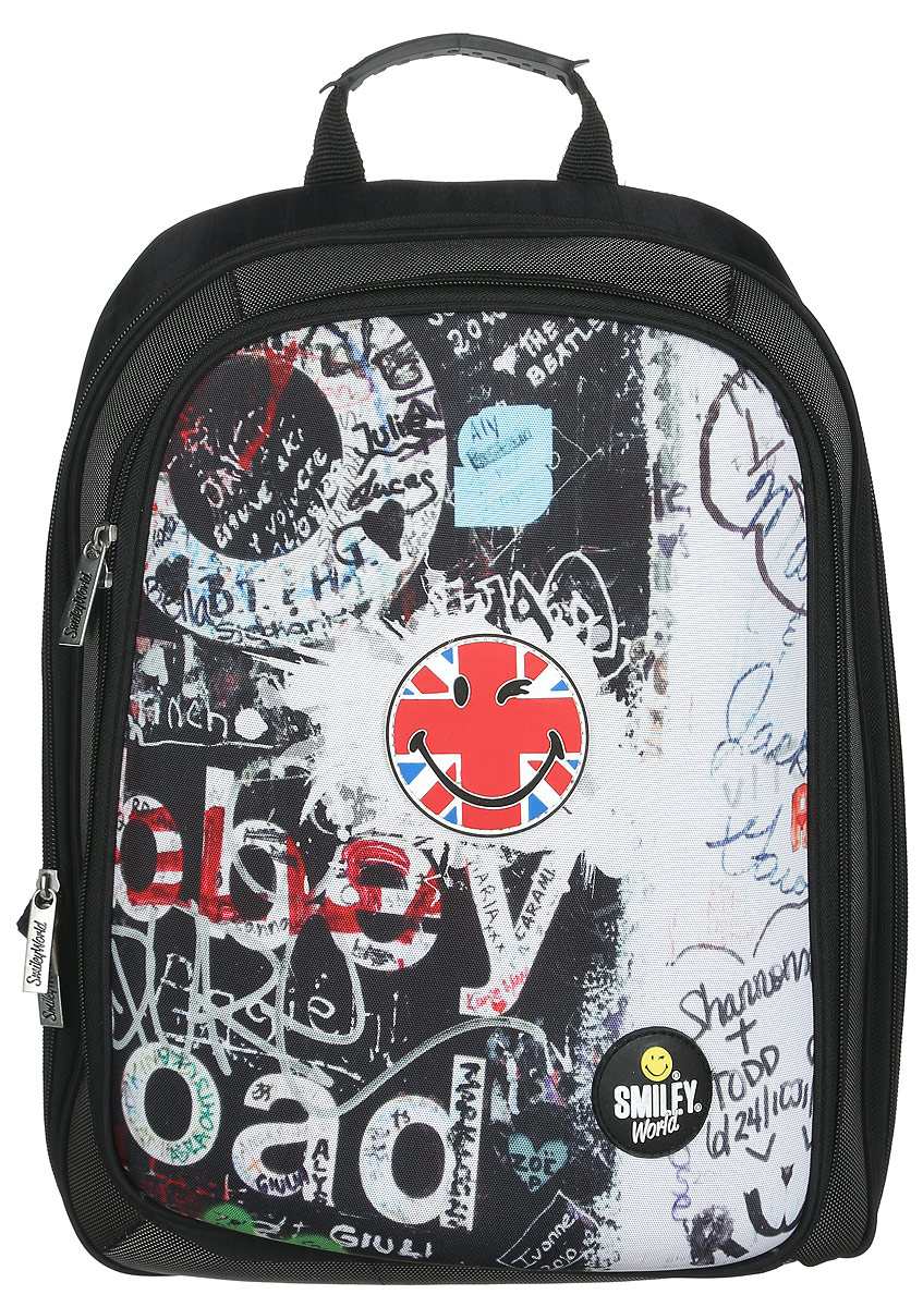 Proff Ранец школьный Smiley Boy72523WD Proff Ранец школьный Smiley Boy72523WDШкольный ранец Grizzly Smiley Boy подойдет всем, кто хочет разнообразить свои школьные будни. Ранец выполнен из прочного материала и оформлен оригинальным изображением в виде смайлика.Ранец имеет два основных вместительных отделения на застежках-молниях с двумя металлическими бегунками. В наибольшем отделении расположены две мягкие перегородки, фиксирующиеся хлястиком на липучке. Одну из перегородок можно использовать для планшета. Во втором отделении имеются два сетчатых кармана - открытый и на молнии, карман под мобильный телефон, четыре кармашка для канцелярских принадлежностей и лента с кольцом для ключей. Дно рюкзака можно сделать жестким, разложив специальную панель с пластиковой вставкой, что повышает сохранность содержимого ранца и способствует правильному распределению нагрузки.Ранец имеет удобную ручку для переноски.Особая многослойная конструкция задней стенки оснащена мягкими подкладками, принимающими анатомическую форму, что обеспечивает оптимальное прилегание к спине и равномерное распределение нагрузки, а воздухообменная сетка обеспечивает максимальный комфорт при эксплуатации.Прочное дно с пластиковыми ножками обеспечивает ранцу хорошую устойчивость.Многофункциональный школьный ранец станет незаменимым спутником вашего ребенка в походах за знаниями.