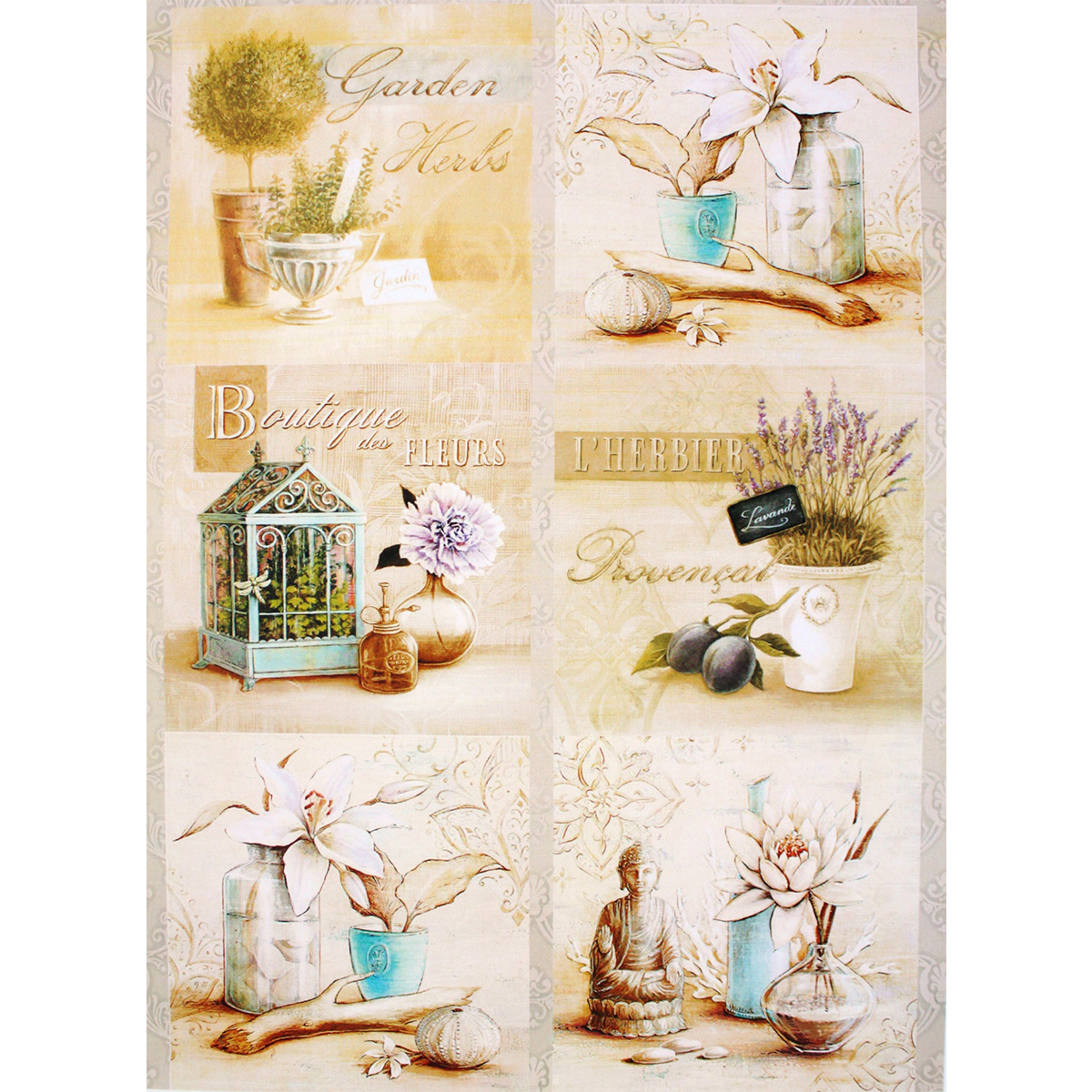 Декупажная карта Freedecor Мир ароматов, А4, 70 гр./м.кв. Dk 3106NLED-454-9W-BK Декупажная карта Freedecor Мир ароматов, А4, 70 гр./м.кв. Dk 3106NLED-454-9W-BKДекупажная карта - оригинальная специальная бумага с нанесенным рисунком для использования в технике декупажа. Интересные мотивы, изображенные на бумаге, сделают процесс рукоделия занятным.