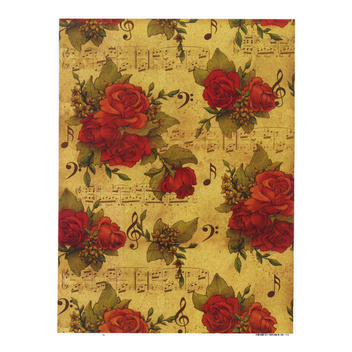 Декупажная карта Freedecor Музыкальный букет, 21 х 29,7 смSS 4041 Декупажная карта Freedecor Музыкальный букет, 21 х 29,7 смSS 4041Преимущество декупажных карт заключается в том, что при наклеивании на поверхность декорируемого предмета они лучше прилегают, не дают складок, не разрываются и не выгорают со временем, в отличие от салфеток и другого материала, используемого в данной технике декорирования.Декорируем предмет с помощью декупажной карты:Возьмите декупажную карту и вырежьте из нее нужный мотив.Прикрепите его к поверхности при помощи пальцев, смоченных в клее, либо при помощи вспомогательных предметов – валика, губки и т.д.Аккуратно разровняйте приклеенный рисунок от центра к краям, выгоняя пузырьки воздуха.При желании дополните картинку рисунками из краски или примените эффект старины.Закрепите готовый мотив с помощью специального лака.Плотность: 70 г/м2.
