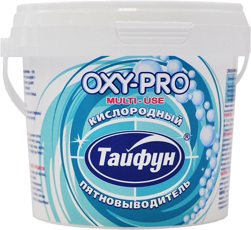 Кислородный пятновыводитель Тайфун OXY-PRO, 270 г106-026 Кислородный пятновыводитель Тайфун OXY-PRO, 270 г106-026Кислородный пятновыводитель Тайфун, 270 г, с мерной ложкой - это мощное чистящее средство на основе сильнодействующего кислорода, которое эффективно удаляет застарелые загрязнения и пятна, отбеливает, нейтрализует запахи, подходит для цветного белья. Усилитель стирки: усиливает действие стирального порошка, жидкого средства, таблеток, капсул. 1 упаковка - 24 стирки. Пятновыводитель: удаление пятен с одежды и белья: удаляет пятна травы, крови, вина, чая, кофе, масел и многие другие пятна. 1 упаковка - 49 циклов очистки. Удаление загрязнений с предметов и поверхностей: подходит для пластика, резины, стекла, камня, кафеля, эмалированных металлических поверхностей, фаянса, стеклокерамики, ковров, обивки мебели и т.д. 1 упаковка - 49 циклов очистки.