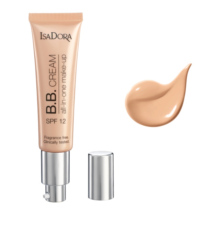 Isa Dora ВВ-крем B.B Cream All-in-One make-up spf 12 10, 35 мл4515810 Isa Dora ВВ-крем B.B Cream All-in-One make-up spf 12 10, 35 мл4515810Многофункциональное тональное средство – гибрид продуктов макияжа и ухода! 6 в 1! База, тон, уход, увлажнение, покрытие и защита! Бальзам красоты – служит основой, тонирует, увлажняет, маскирует и защищает кожу. Невесомая текстура – сливается с кожей и придает ей сияющий естественный тон. SPF 12. Подходит для всех типов кожи.