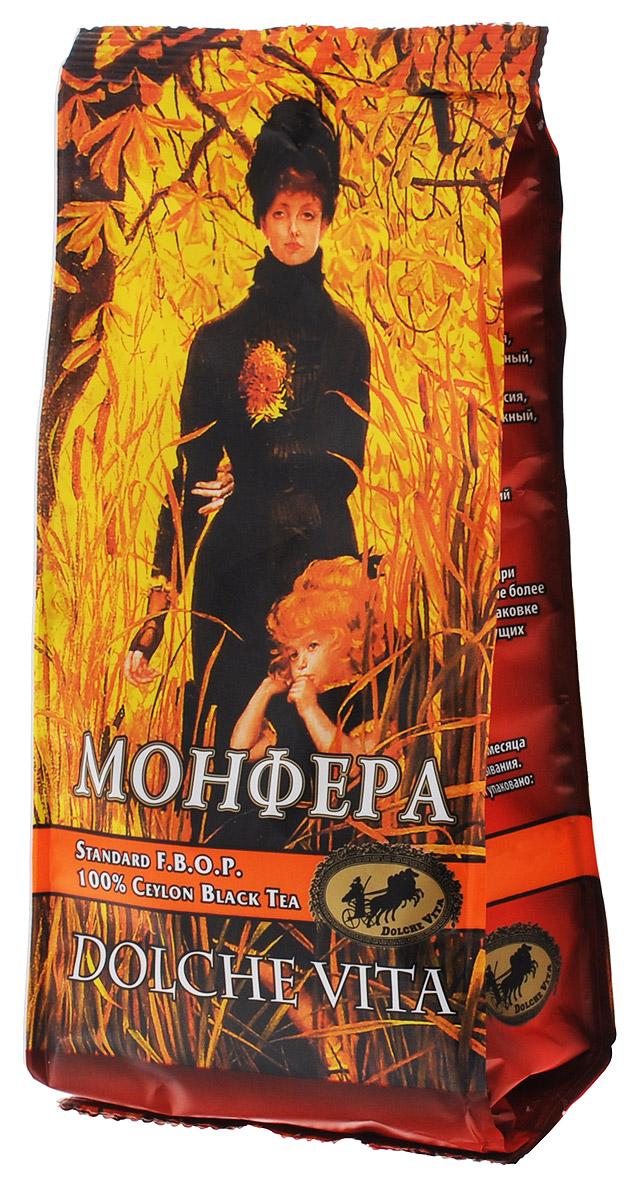 Dolche Vita Монфера черный листовой чай, 100 г101246 Dolche Vita Монфера черный листовой чай, 100 г101246Dolche Vita Монфера - цейлонский чёрный крупнолистовой байховый чай стандарта OPA, который по достоинству оценит каждый любитель напитка.