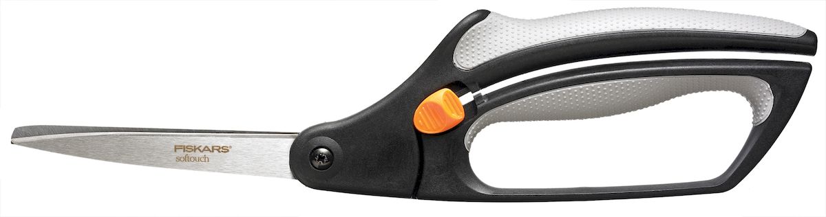 Ножницы Fiskars Softouch, 26 смFS-54384 Ножницы Fiskars Softouch, 26 смFS-54384Пружинные ножницы Fiskars Softouch применяются для работ с плотными материалами. Специальный пружинный механизм и острые лезвия обеспечивают качественное выполнение работы. Лезвия ножниц легко заблокировать с помощью защелки. Натяжение лезвий регулируется с помощью винта.Подходит для правшей и левшей.Длина ножниц: 26 см.