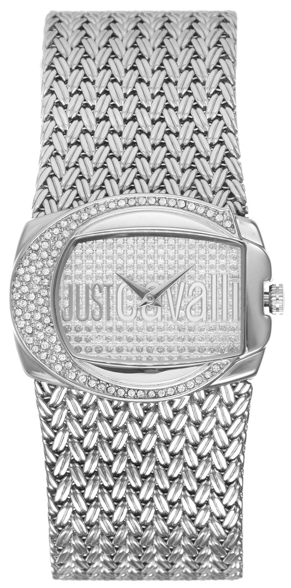 Часы наручные женские Just Cavalli, цвет: серебристый. R7253277545BM8434-58AE Часы наручные женские Just Cavalli, цвет: серебристый. R7253277545BM8434-58AEЯркие женские часы Just Cavalli выполнены из нержавеющей стали и минерального стекла.Корпус часов выполнен из нержавеющей стали и инкрустирован стразами Swarovski. Циферблат дополнен минеральным стеклом, инкрустирован стразами Swarovski и имеет степень влагозащиты равную 3 atm. Ремешок из нержавеющей стали имеет классическую застежку-пряжку.Часы поставляются в фирменной упаковке.С этими часами Вы не останетесь незамеченной. Привлекательный дизайн, необычная форма корпуса, блеск кристаллов и браслет миланского плетения. Часы Just Cavalli для искушенных модниц.