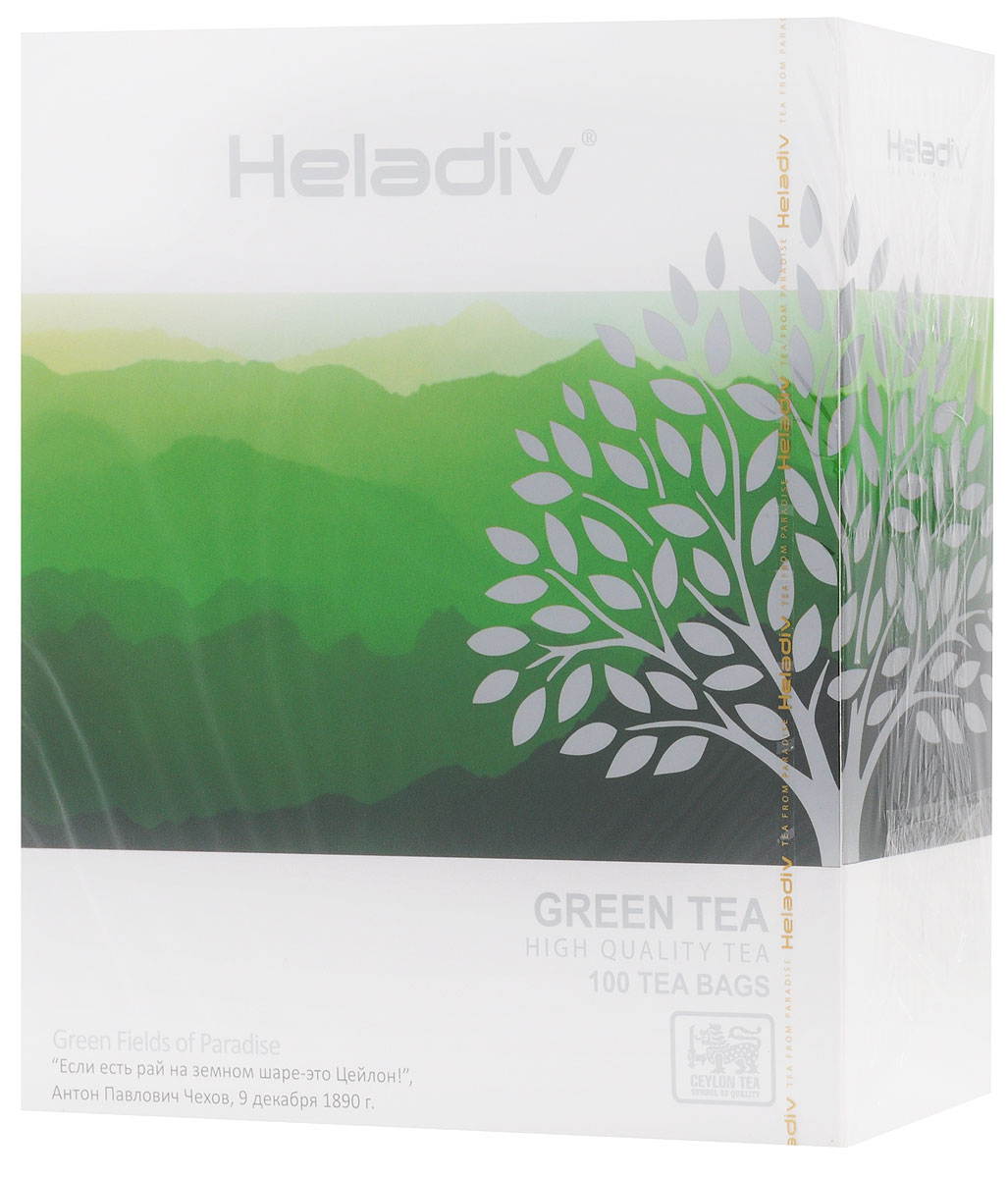 Heladiv Green Tea чай зеленый в пакетиках, 100 шт4791007010746 Heladiv Green Tea чай зеленый в пакетиках, 100 шт4791007010746Превосходный зеленый чай Heladiv обладает приятным насыщенным вкусом, изысканным ароматом и настоем золотистого цвета.