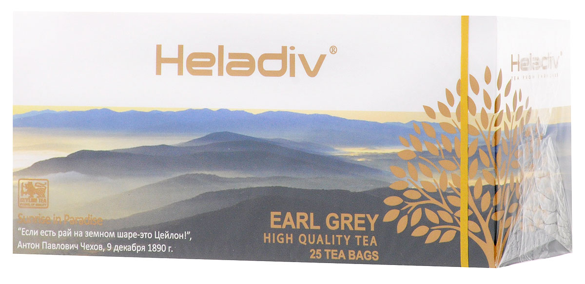 Heladiv Earl Grey чай черный с ароматом бергамота в пакетиках, 25 шт0120710 Heladiv Earl Grey чай черный с ароматом бергамота в пакетиках, 25 шт0120710Heladiv Earl Grey - изысканный, насыщенный цейлонский черный чай с цитрусовыми нотками. Классический терпкий вкус с легким пряно-бальзамическим ароматом итальянского бергамота и настоем темного цвета.