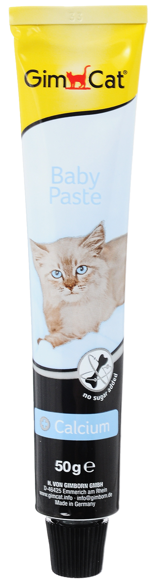 Паста для котят GimCat Baby, с кальцием, 50 г0120710 Паста для котят GimCat Baby, с кальцием, 50 г0120710Паста GimCat Baby содержит 12 основных витаминов для укрепления иммунитета вашего котенка. Входящий в состав кальций важен для формирования костей. правильного развития скелета и зубов. Котятам необходимо вдвое больше витаминов и кальция, чем взрослым кошкам. Таурин поддерживает хорошее зрение и правильную работу сердца. Комплекс питательных веществ и пищевых волокон в сочетании с кальцием укрепляет организм животного. Также рекомендуется кормящим кошкам. Без добавления сахара. Товар сертифицирован.