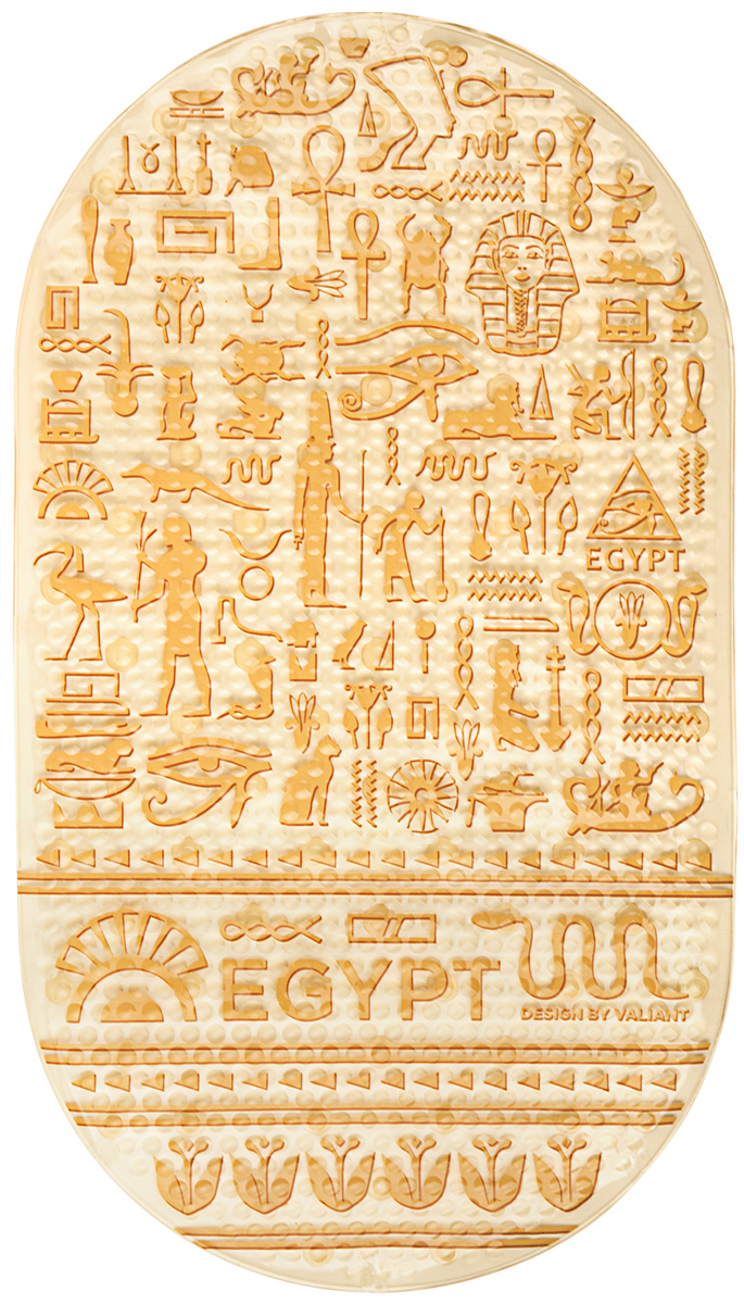 Коврик для ванной Valiant Egypt Symbols, противоскользящий, на присосках, цвет: бежевый, 69 х 39 смPARIS 75015-8C ANTIQUE Коврик для ванной Valiant Egypt Symbols, противоскользящий, на присосках, цвет: бежевый, 69 х 39 смPARIS 75015-8C ANTIQUEКоврик для ванной Valiant Egypt Symbols изготовлен из винила. Это прочный противоскользящий материал, который отлично подойдет для помещений с повышенной влажностью. Коврик противоскользящий, поэтому его удобно использовать в душевой кабине или ванне. Крепится к поверхности при помощи присосок. Легко моется и не оставляет следов.