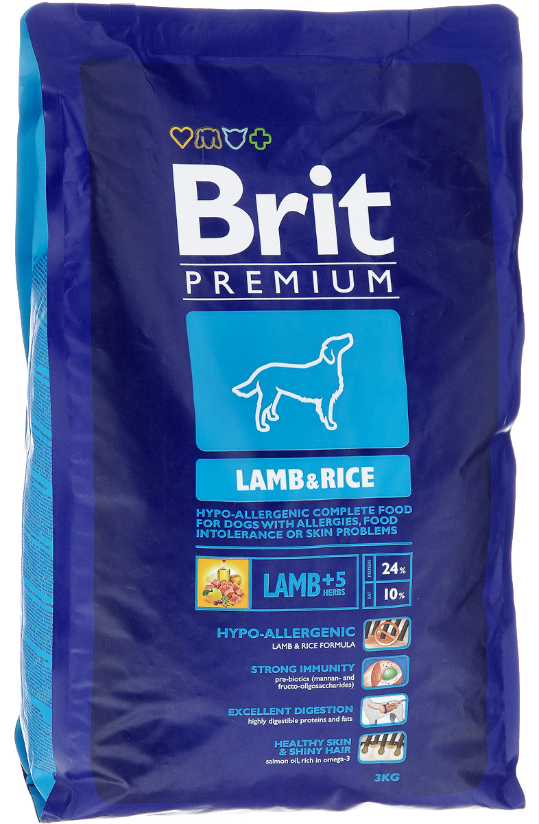 Корм сухой Brit Premium для собак с чувствительным пищеварением, гипоаллергенный, с ягненком и рисом, 3 кг8594031449621 Корм сухой Brit Premium для собак с чувствительным пищеварением, гипоаллергенный, с ягненком и рисом, 3 кг8594031449621Сухой корм Brit Premium - полнорационное сбалансированное питание со вкусом ягненка и риса. Корм предназначен для собак всех пород с чувствительным пищеварением, склонных к пищевой аллергии и проблемами кожи. Специально разработанный состав улучшает баланс микрофлоры кишечника.Товар сертифицирован.