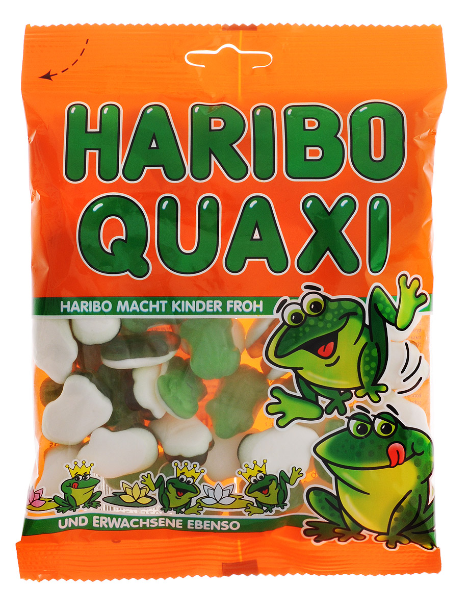 Haribo Лягушки жевательный мармелад, 200 г0120710 Haribo Лягушки жевательный мармелад, 200 г0120710У лягушек Haribo белый животик из нежно вспененной сахарной массы с ароматом персика, а сверху – зеленый мармелад с добавлением мандаринового сока. Ни одна лягушка Haribo не содержит искусственных красителей и химических добавок.Натуральная мармеладная лягушка – натуральное мармеладное удовольствие!