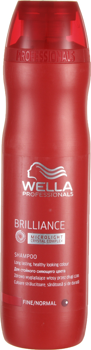 Wella Шампунь Brilliance Line для окрашенных нормальных и тонких волос, 250 млFS-36054 Wella Шампунь Brilliance Line для окрашенных нормальных и тонких волос, 250 млFS-36054Шампунь Wella для окрашенных нормальных и тонких волос отлично тонизирует волосы и очищает их. Он имеет легкую формулу и насыщенную текстуру, благодаря чему равномерно распределяется по волосам, придавая сияющий блеск и яркость. Шампунь прекрасно защищает волосы от негативного воздействия окружающей среды, обеспечивает после окрашивания оптимальный уровень рН, смягчает и успокаивает кожу головы, поддерживает оптимальный водный баланс. Шампунь действует как антиоксидант, стимулирует рост волос, возвращает им упругость и силу, они становятся яркими и блестящими.Результат: с шампунем для окрашенных нормальных и тонких волос вы продлите блеск и сияние цвета, сделаете волосы более мягкими и послушными.В состав входят: бриллиантовая пыльца, Витамин Е, глиоксиловая кислота, экстракт орхидеи.