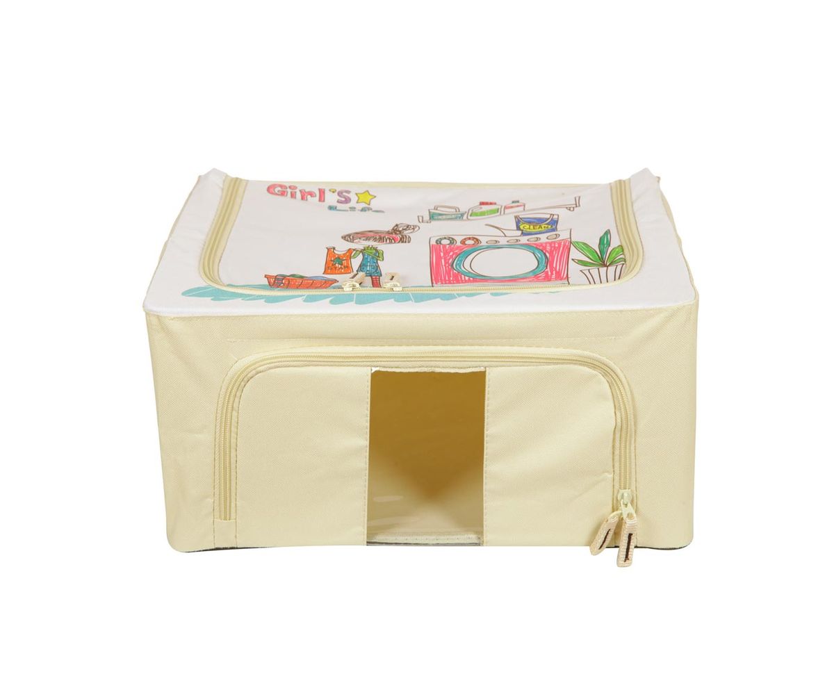 Кофр для храненияHomeMaster, с металлическим каркасом, цвет: бежевый, 39 х 29 х 20 см25051 7_желтый Кофр для храненияHomeMaster, с металлическим каркасом, цвет: бежевый, 39 х 29 х 20 см25051 7_желтыйКофр HomeMaster с металлическим проволочным каркасом обеспечит бережное хранение вещей и позволит организовать внутреннее пространство вашего дома. Вы всегда быстро найдете нужную вещь благодаря прозрачному окошку, а двойные замки-молнии с верхней и боковой сторон обеспечат удобный доступ к содержимому.