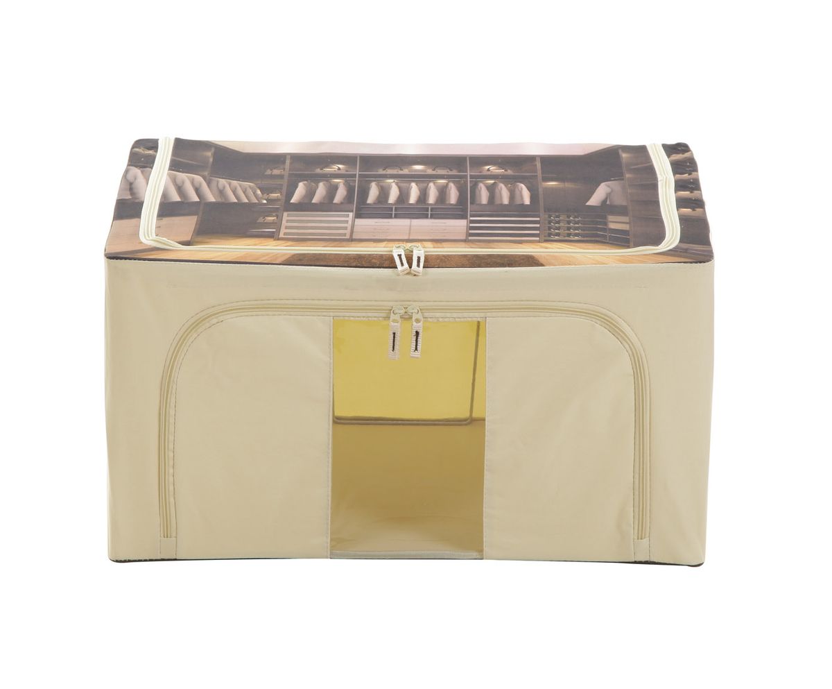 Кофр для храненияHomeMaster, с металлическим каркасом, цвет: бежевый, 60 х 42 х 32 смTD 0033 Кофр для храненияHomeMaster, с металлическим каркасом, цвет: бежевый, 60 х 42 х 32 смTD 0033Кофр HomeMaster с металлическим проволочным каркасом обеспечит бережное хранение вещей и позволит организовать внутреннее пространство вашего дома. Вы всегда быстро найдете нужную вещь благодаря прозрачному окошку, а двойные замки-молнии с верхней и боковой сторон обеспечат удобный доступ к содержимому.