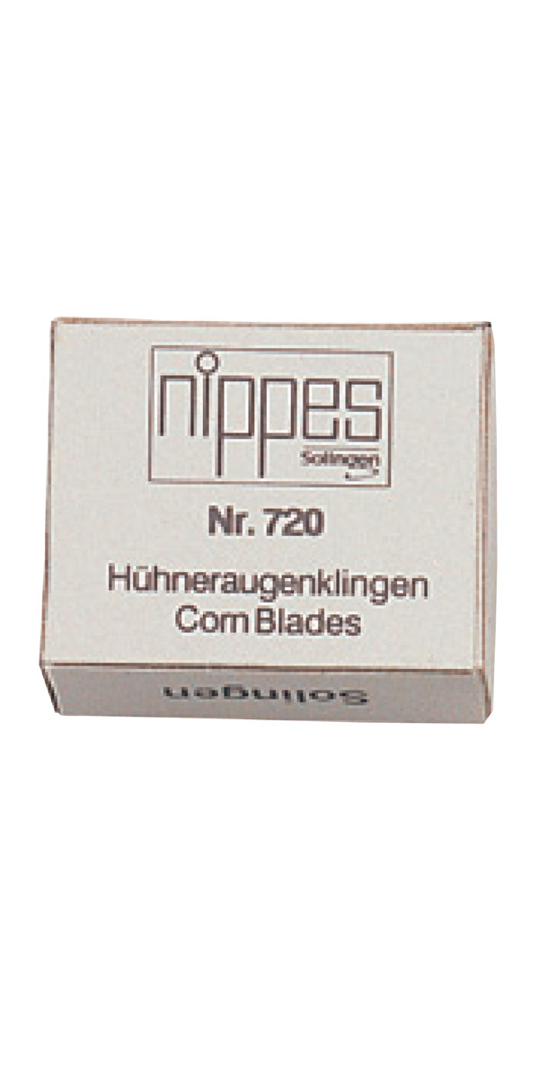 Nippes Запасные лезвия для удаления мозолей, 2x10. 720D616-108982 Nippes Запасные лезвия для удаления мозолей, 2x10. 720D616-108982Лезвия для удалителя мозолей из высококачественной стали в коробке 20 штук.Хранить в сухом недоступном для детей месте.Срок годности не ограничен.Замена изделия не осуществляется в следующих случаях:- Использование не по назначению- Самостоятельный ремонт- Нарушение условий хранения