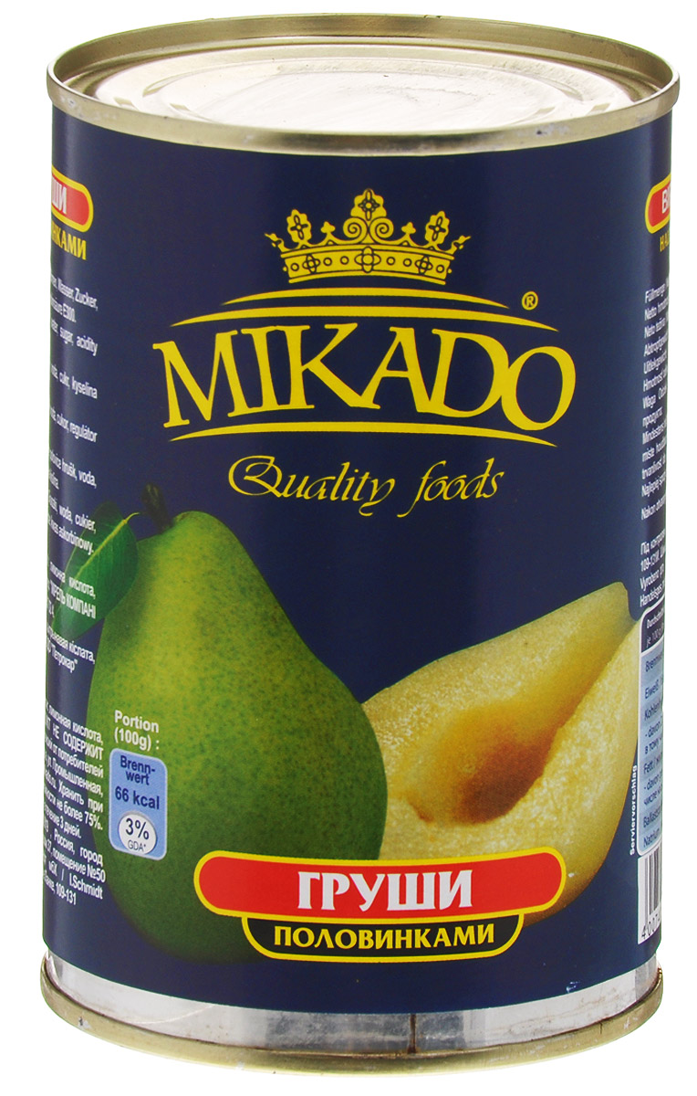 Mikado груши половинками в сиропе, 425 мл mikado almaz classic surf 420