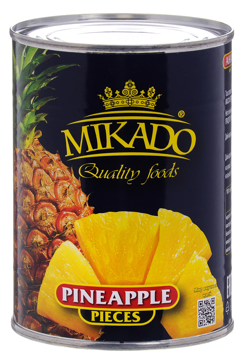 Mikado ананас кусочками в сиропе, 580 мл mikado almaz classic surf 420