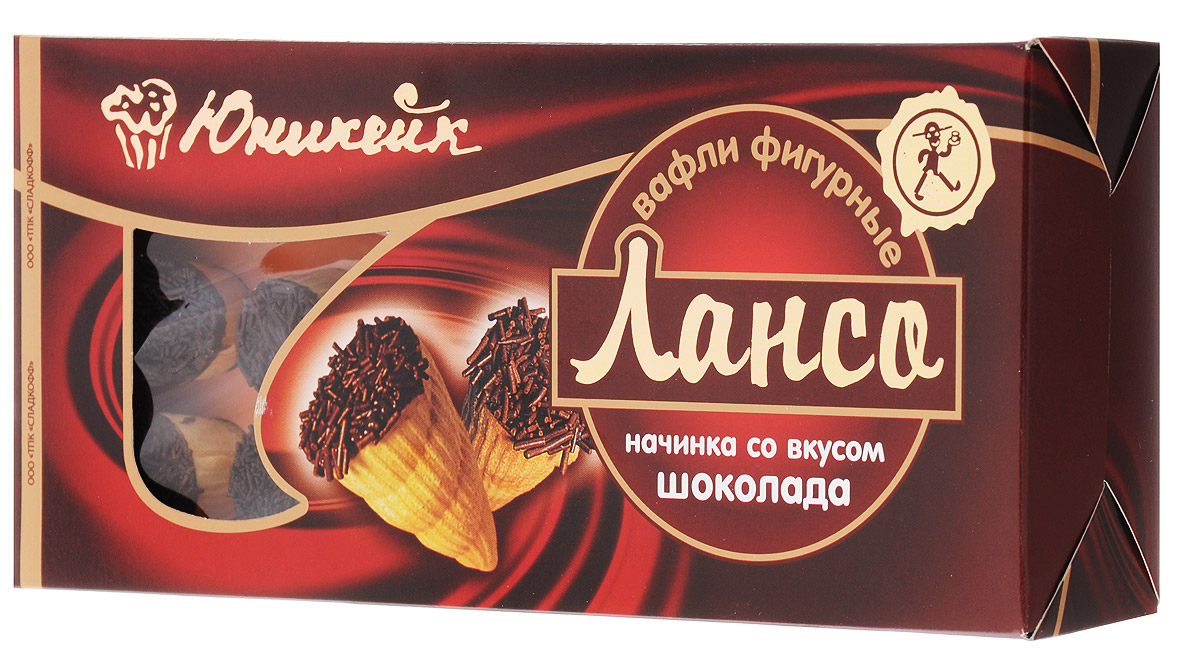 Юникейк Лансо вафли фигурные с шоколадной начинкой, 170 г0120710 Юникейк Лансо вафли фигурные с шоколадной начинкой, 170 г0120710Вкусные, нежные, ароматные вафли Лансо с шоколадным вкусом и хрустящей корочкой - это всегда начало прекрасного дня.