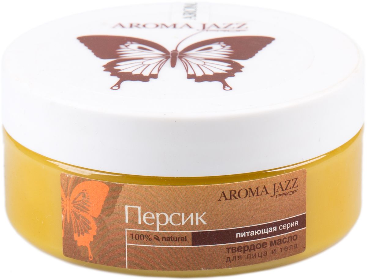 Aroma Jazz Твердое масло Персик, 150 мл086-0-34080 Aroma Jazz Твердое масло Персик, 150 мл086-0-34080Действие: омолаживает, питает и подтягивает кожу, стимулирует обменные процессы и способствует профилактике увядания тканей, сохраняет естественный липидный баланс, снимает усталость и восстанавливает силы. Противопоказания: индивидуальная непереносимость компонентов продукта.