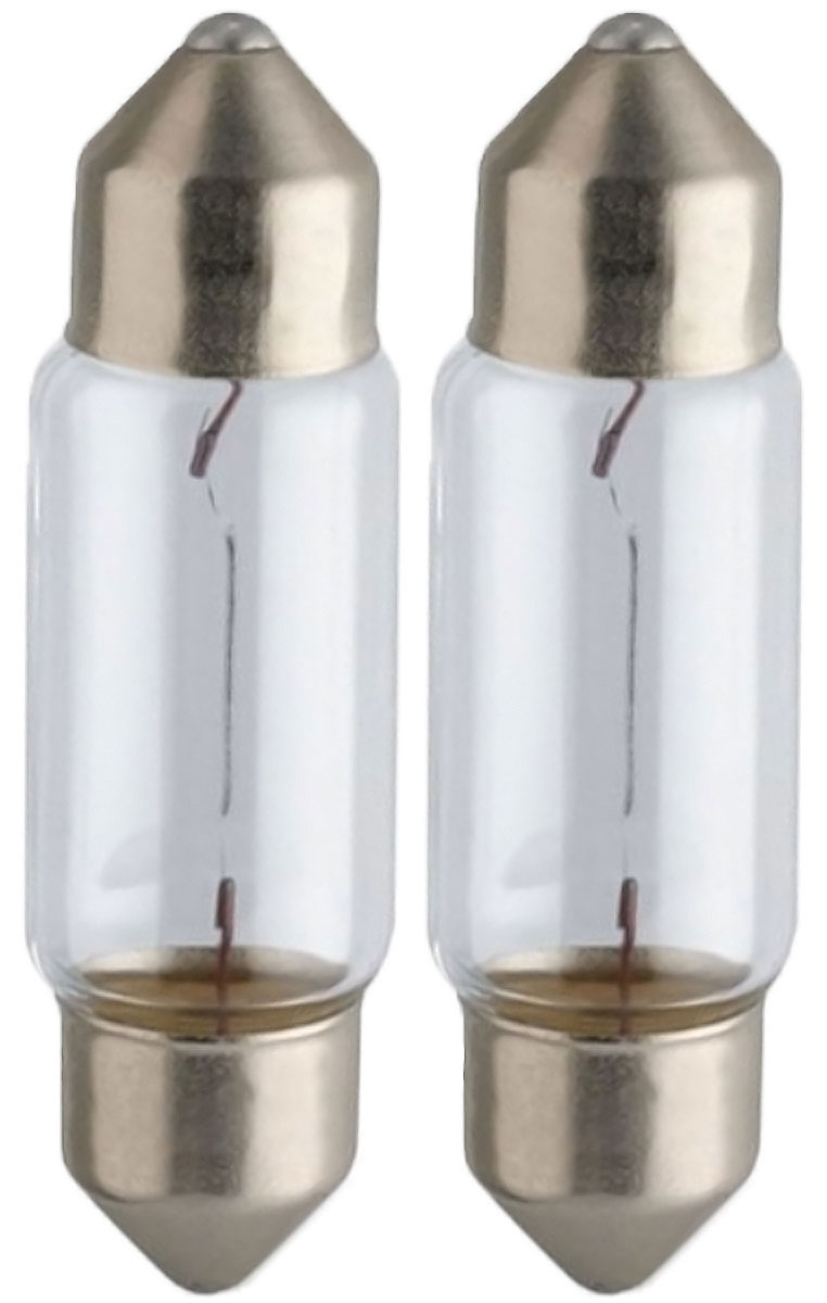 Лампа автомобильная Philips Vision, для салона, цоколь C5W (SV8,5-35/11), 12V, 5W, 2 шт10503 Лампа автомобильная Philips Vision, для салона, цоколь C5W (SV8,5-35/11), 12V, 5W, 2 шт10503Автомобильная лампа Philips Vision изготовлена из запатентованного кварцевого стекла с УФ-фильтром Philips Quartz Glass. Кварцевое стекло в отличие от обычного стекла выдерживает гораздо большее давление и больший перепад температур. При попадании влаги на работающую лампу, лампа не взрывается и продолжает работать. Лампа Philips Vision производит на 30% больше света по сравнению со стандартной лампой, благодаря чему стоп-сигналы или указатели поворота будут заметны с большего расстояния. Лампа Philips Vision отличается высокой эффективностью, соответствуя всем современным требованиям.
