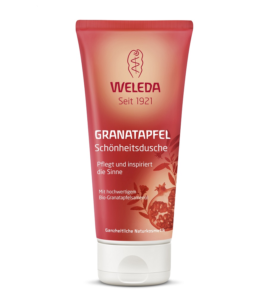 Weleda Гель для душа Гранатовый, 200 млFS-00897 Weleda Гель для душа Гранатовый, 200 млFS-00897Гель для душа Weleda Гранат - уникальный коктейль из нежнейших масел гранатовых косточек и ореха макадамиянежно питает иувлажняет кожу. Масла семян подсолнуха и кунжута позволят навсегда забыть о сухости и шелушении, а заботу об очищении берут на себя сахарные тенсиды. Волшебные ароматы красного апельсина и сандалового деревапробуждают чувства и дарят ощущение легкости и безмятежности.Характеристики:Объем: 200 мл. Производитель: Швейцария. Артикул: 8844. Товар сертифицирован.