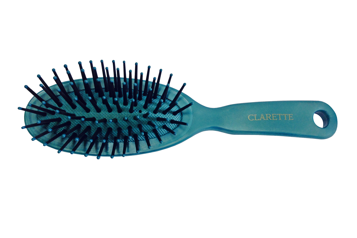 Clarette Щетка для волос массажная малая, цвет: бирюзовыйMP59.4D Clarette Щетка для волос массажная малая, цвет: бирюзовыйMP59.4DКоллекция Clarette Перламутр- это расчески, щетки и термо-брашинги для ухода за волосами. Коллекция изготовлена из перламутрового пластика в яркой цветовой гамме. Пластмассовые зубья с массажными шариками на концах оказывают легкое массажное воздействие на кожу головы. Легко помещается в дамской сумочке