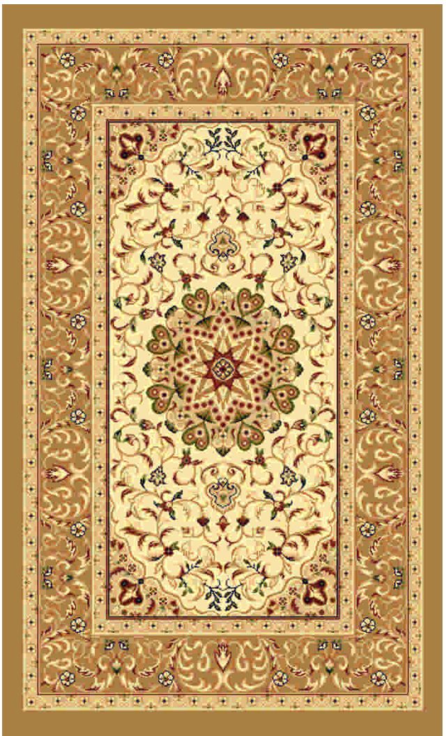 Ковер Kamalak tekstil, прямоугольный, 100 x 150 см. УК-0379ES-412 Ковер Kamalak tekstil, прямоугольный, 100 x 150 см. УК-0379ES-412Ковер Kamalak Tekstil изготовлен из прочного синтетического материала heat-set, улучшенного варианта полипропилена (эта нить получается в результате его дополнительной обработки). Полипропилен износостоек, нетоксичен, не впитывает влагу, не провоцирует аллергию. Структура волокна в полипропиленовых коврах гладкая, поэтому грязь не будет въедаться и скапливаться на ворсе. Практичный и износоустойчивый ворс не истирается и не накапливает статическое электричество. Ковер обладает хорошими показателями теплостойкости и шумоизоляции. Оригинальный рисунок позволит гармонично оформить интерьер комнаты, гостиной или прихожей. За счет невысокого ворса ковер легко чистить. При надлежащем уходе синтетический ковер прослужит долго, не утратив ни яркости узора, ни блеска ворса, ни упругости. Самый простой способ избавить изделие от грязи - пропылесосить его с обеих сторон (лицевой и изнаночной). Влажная уборка с применением шампуней и моющих средств не противопоказана. Хранить рекомендуется в свернутом рулоном виде.