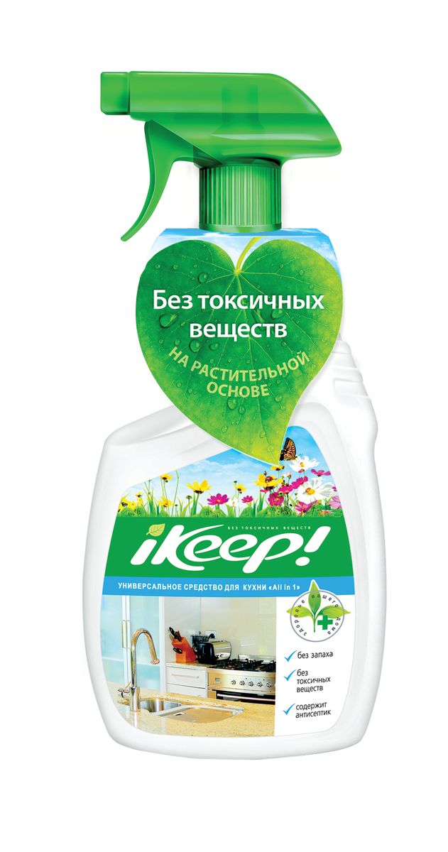 Средство для кухни Ikeep All In One, универсальное, c триггером , 750 мл1307 Средство для кухни Ikeep All In One, универсальное, c триггером , 750 мл1307БЕЗ токсинов, БЕЗ запаха. НЕ содержит гипохлорит натрия, А-ПАВ, хлор, фосфаты. Предназначено для очищения поверхности от жира, грязи, известкового и мыльного налета. Удаляет ржавчину и плесень. Подходит для раковины, хромированных поверхностей, кафеля, столешницы, стеклокерамики, пластика, холодильника, микроволновой печи, эмалированных поверхностей. Не портит поверхность, не вызывает коррозию металла. Содержит антисептик с высокими дезинфицирующими свойствами, за счет чего уничтожаются грибок и вирусы.