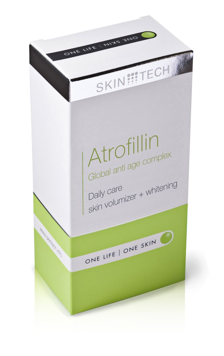 Skin Tech Крем для лица Atrofillin, 50 млC5495700 Skin Tech Крем для лица Atrofillin, 50 млC5495700Универсальный антивозрастной комплекс. Содействует профилактике и замедлению возрастных изменений атрофического характера, истончения кожи и возрастной пигментации. Выравнивает неоднородный тон, освежает цвет лица, уменьшает симптомы ослабления и сухости кожи, улучшая ее плотность и толщину (содействует локальному восстановлению подкожно-жировой клетчатки). Быстро впитывается, не оставляя ощущения жирности или липкости. Подходит для любого типа кожи, включая чувствительную и возрастную с признаками естественного и/или фотостарения.