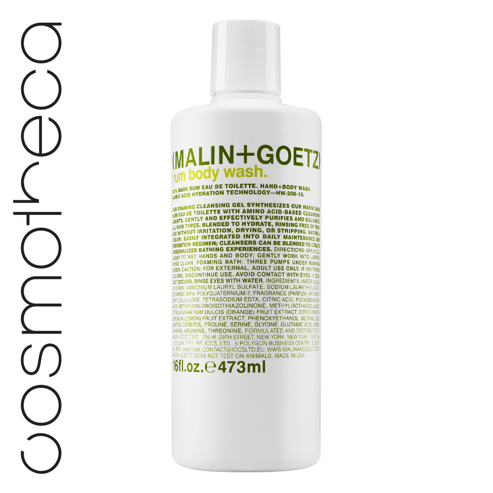 Malin+Goetz Гель для душа Ром 473 мл72523WD Malin+Goetz Гель для душа Ром 473 мл72523WDУвлажняющая формула на основе аминокислот.Мягкие гели бережно очищают кожу, оставляя тонкий аромат. Моющая основа – аммониум лаурил сульфат и содиум лаурет сульфат.Эфирные масла лимона и сладкого апельсинаосвежают, восстанавливают, повышают эластичность кожи, поднимают настроение.