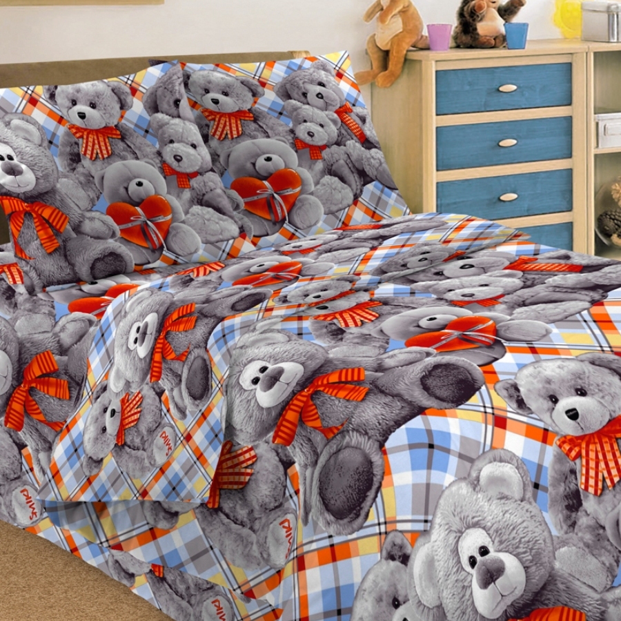 Letto Комплект детского постельного белья ТэддиS03301004 Letto Комплект детского постельного белья ТэддиS03301004Letto.kids - это веселые детские и подростковые дизайны, в хлопковом исполнении с хорошими устойчивыми красителями и все это по очень доступной цене! Такое белье прослужит долго и выдержит много стирок. Рисунок на наволочке может отличаться от представленного на фото.Пододеяльник 143х215 см, простынь 148х215 см, наволочка 50х70 см