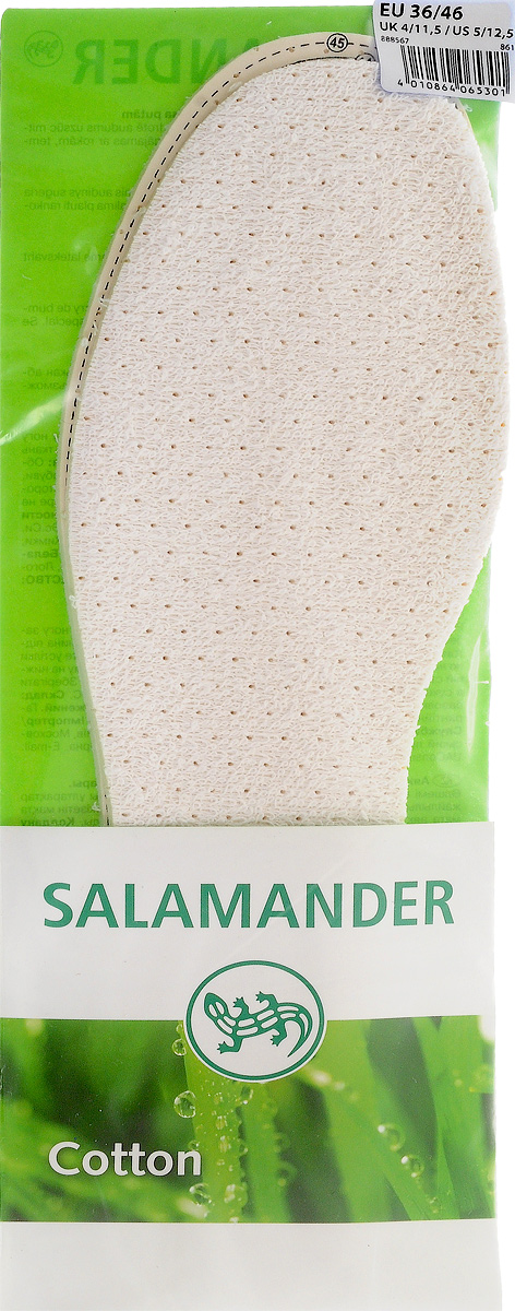 SALAMANDER Cotton Стелька хлопок латекс универсальнаяNTS-101C blue SALAMANDER Cotton Стелька хлопок латекс универсальнаяNTS-101C blueМягкая амортизирующая стелька. Пригодна для носки на босу ногу. Хлопок на основе вспененного латекса с чистым активированным углем поглощает влагу и неприятные запахи.