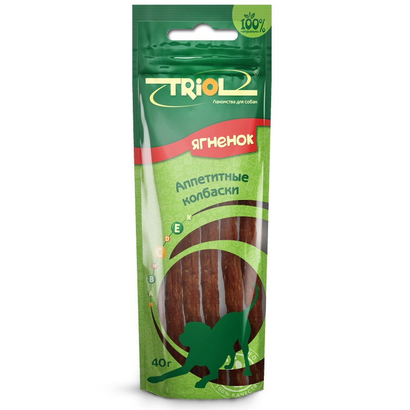 Лакомство для собак Triol Аппетитные колбаски, ягненок, 40 г0120710 Лакомство для собак Triol Аппетитные колбаски, ягненок, 40 г0120710Лакомство для собак Triol Аппетитные колбаски - это полезное угощение для здоровья вашего питомца. Ваш четвероногий друг оценит не только свежесть и разнообразие мясных ингредиентов, но и полезные витамины в составе каждого кусочка. Лакомства этой группы обогащены общеукрепляющим комплексом витаминов (A, E, D3 и L-карнитин), которые необходимы для здорового функционирования организма вашего питомца.Состав: мясо ягненка 60%, сладкий картофель 15%, мука 15%, глицерин 6%, сорбитол 4%.Товар сертифицирован.
