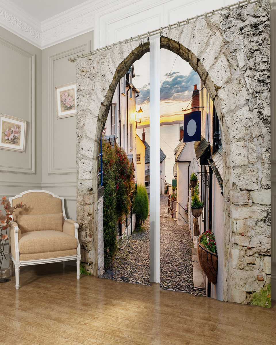 Комплект фотоштор Сирень Каменная арка, на ленте, высота 260 см. 03940-ФШ-БЛ-0011004900000360 Комплект фотоштор Сирень Каменная арка, на ленте, высота 260 см. 03940-ФШ-БЛ-0011004900000360Фотошторы Сирень Каменная арка, выполненные из блэкаута, отлично дополнят украшение любого интерьера. Блэкаут - это трехслойная светонепроницаемая ткань - 100% полиэстер, по структуре напоминает плотный хлопок, очень мягкий,с небольшим сероватым оттенком из-за черной нити, входящей в состав ткани. Блэкаут не требует особого ухода, хорошо драпируется. Пропускает солнечные лучи не более 5%. Крепление на карниз при помощи шторной ленты на крючки. В комплекте 2 шторы. Ширина одного полотна: 145 см.Высота штор: 260 см.Рекомендации по уходу: стирка при 30 градусах, гладить при температуре до 110 градусов.Изображение на мониторе может немного отличаться от реального.