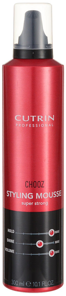 Cutrin Пенка экстра-сильной фиксации Choozism Styling Mousse Super Strong, 300 млMP59.4D Cutrin Пенка экстра-сильной фиксации Choozism Styling Mousse Super Strong, 300 млMP59.4DОбеспечивает максимальный уровень фиксации укладки и долговременный объем. Защищает волосы от высоких температур при укладке феном или утюгом. Пантенол оказывает на волосы ухаживающий эффект.
