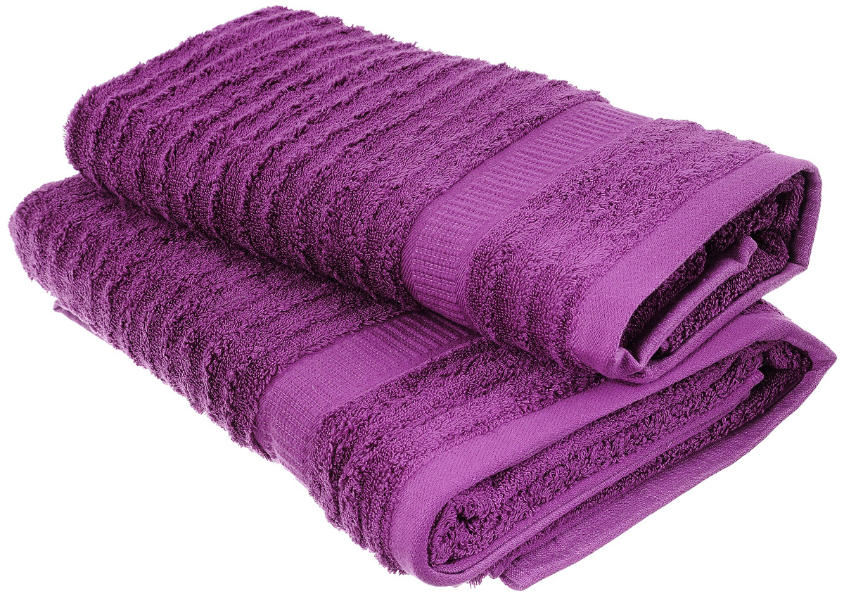 Набор хлопковых полотенец Home Textile, цвет: сливовый, 2 шт68/5/1 Набор хлопковых полотенец Home Textile, цвет: сливовый, 2 шт68/5/1Набор Home Textile состоит из двух полотенец разного размера, выполненных из качественной натуральной махры (100% хлопок). Полотенца имеют ворс различной длины, что создает рельефную текстуру, и классический бордюр. Мягкие и уютные, они прекрасно впитывают влагу и легко стираются. Кроме того, хлопковые полотенца отличаются высокой износоустойчивостью и долгим сроком службы. Такой набор полотенец подарит массу положительных эмоций и приятных ощущений.