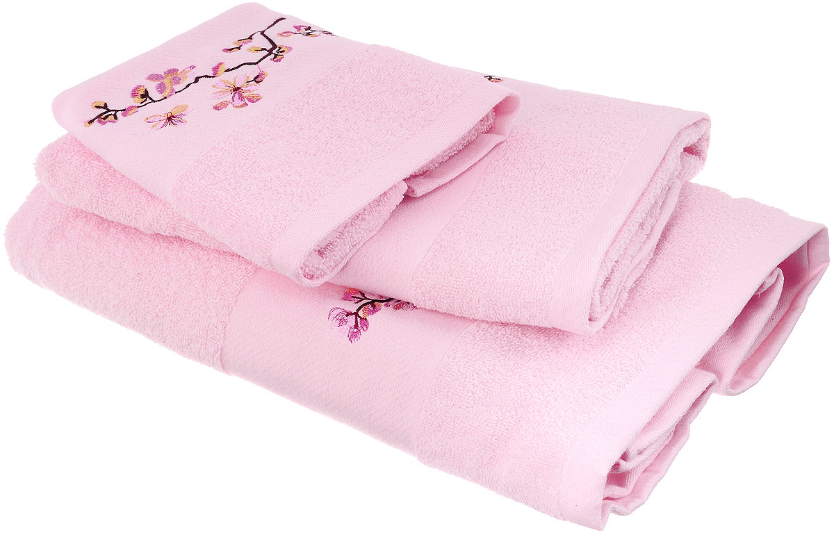 Набор хлопковых полотенец Home Textile, цвет: светло-розовый, желтый, коричневый, 3 шт1004900000360 Набор хлопковых полотенец Home Textile, цвет: светло-розовый, желтый, коричневый, 3 шт1004900000360Набор Home Textile состоит из трех полотенец разного размера, выполненных из качественной натуральной махры (100% хлопок). Изделия украшены изящной вышивкой. Мягкие и уютные, они прекрасно впитывают влагу и легко стираются. Кроме того, хлопковые полотенца отличаются высокой износоустойчивостью и долгим сроком службы. Такой набор полотенец подарит массу положительных эмоций и приятных ощущений.