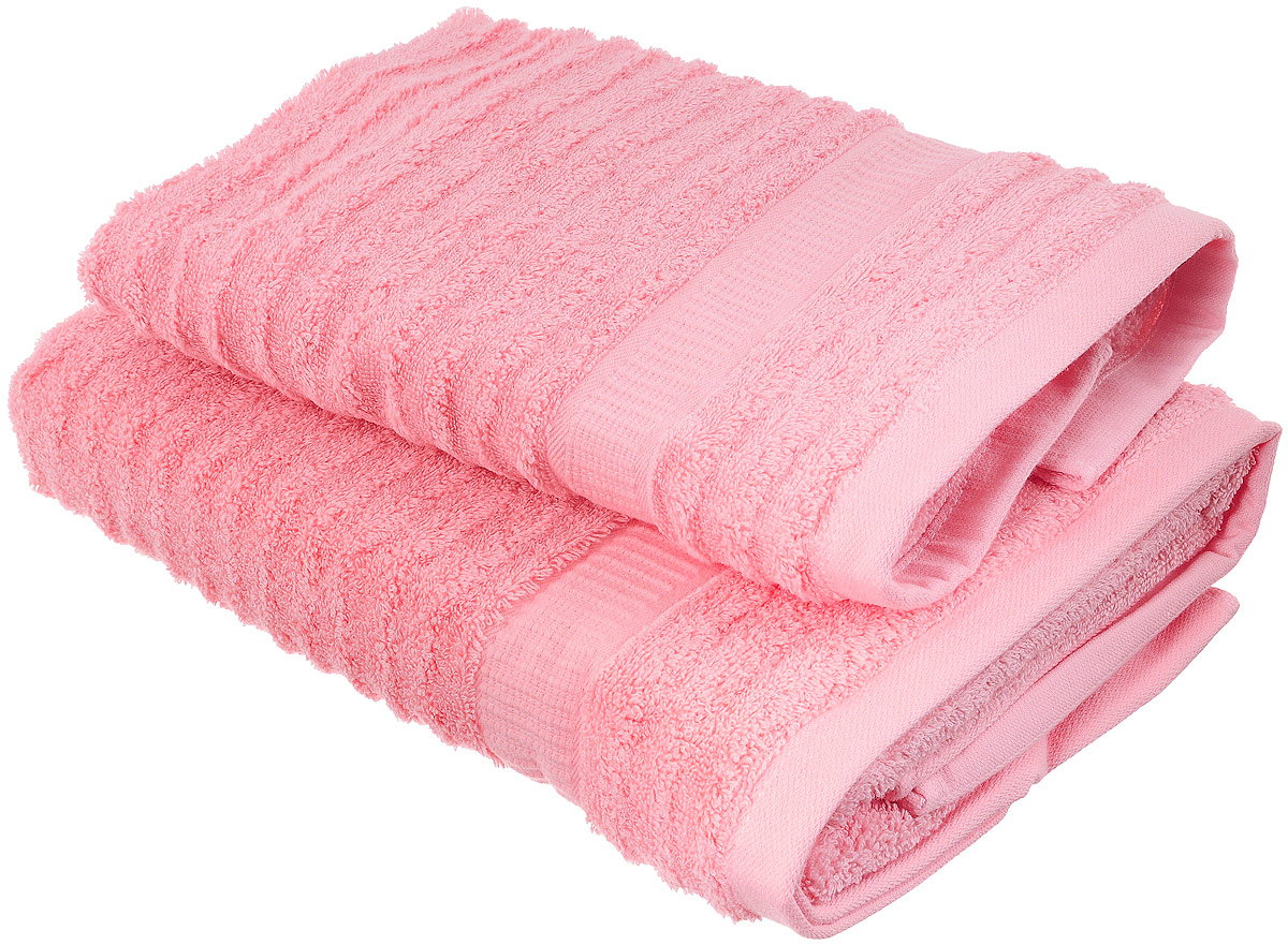 Набор хлопковых полотенец Home Textile, цвет: розовый, 2 штRSP-202S Набор хлопковых полотенец Home Textile, цвет: розовый, 2 штRSP-202SНабор Home Textile состоит из двух полотенец разного размера, выполненных из качественной натуральной махры (100% хлопок). Полотенца имеют ворс различной длины, что создает рельефную текстуру, и классический бордюр. Мягкие и уютные, они прекрасно впитывают влагу и легко стираются. Кроме того, хлопковые полотенца отличаются высокой износоустойчивостью и долгим сроком службы. Такой набор полотенец подарит массу положительных эмоций и приятных ощущений.