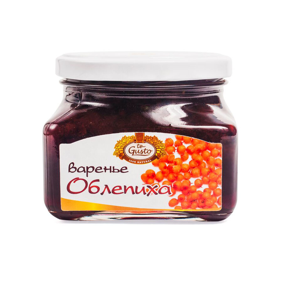 te Gusto Варенье из облепихи, 430 г0120710 te Gusto Варенье из облепихи, 430 г0120710Варенье te Gusto готовится из сладких и спелых ягод облепихи, обладающих манящим ароматом и восхитительным вкусом.Облепиха содержит огромное количество витаминов, микроэлементов и органических кислот, которые важны для профилактики и лечения многих заболеваний. Серотонин, имеющейся в плодах, играет большую роль в обеспечении нормальной деятельности нервной системы. Флавоноиды влияют на проницаемость и эластичность стенок кровеносных сосудов, а также оказывают профилактическое и лечебное действия при атеросклерозе.Варенье станет отличным дополнением к пирогу, торту, сладкому бутерброду и не только.