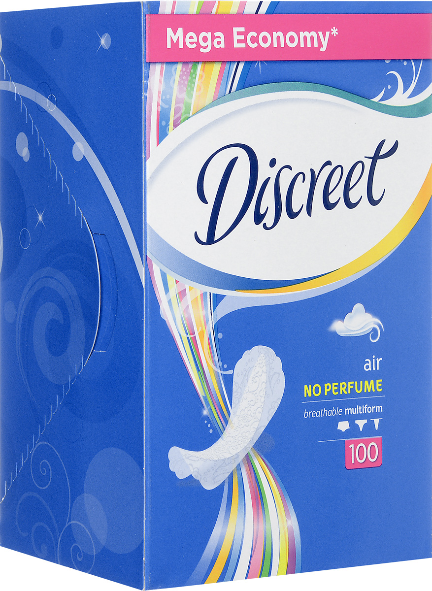 Ежедневные гигиенические прокладки Discreet Multiform Air, 100 штMP59.4D Ежедневные гигиенические прокладки Discreet Multiform Air, 100 штMP59.4DУважаемые клиенты! Обращаем ваше внимание на возможные изменения в дизайне упаковки. Качественные характеристики товара остаются неизменными. Поставка осуществляется в зависимости от наличия на складе.