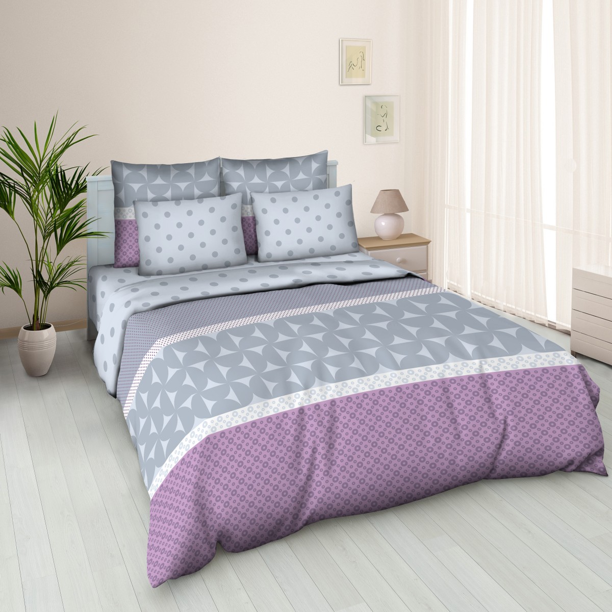 Комплект белья Letto, евро, наволочки 70х70, цвет: серый. B136-6B136-6 Комплект белья Letto, евро, наволочки 70х70, цвет: серый. B136-6B136-6Серия Letto «Традиция» выполнена из классической российской бязи, привычной для большинства российских покупательниц. Ткань плотная (125гр/м), используются современные устойчивые красители. Традиционная российская бязь выгодно отличается от импортных аналогов по цене, при том, что сама ткань и толще, меньше сминается и служит намного дольше. Рекомендуется перед первым использованием постирать, но не пересушивать. Применение кондиционера при стирке сделает такое постельное белье мягче и комфортней. Пододеяльник на молнии. Обращаем внимание, что расцветка наволочек может отличаться от представленной на фото.