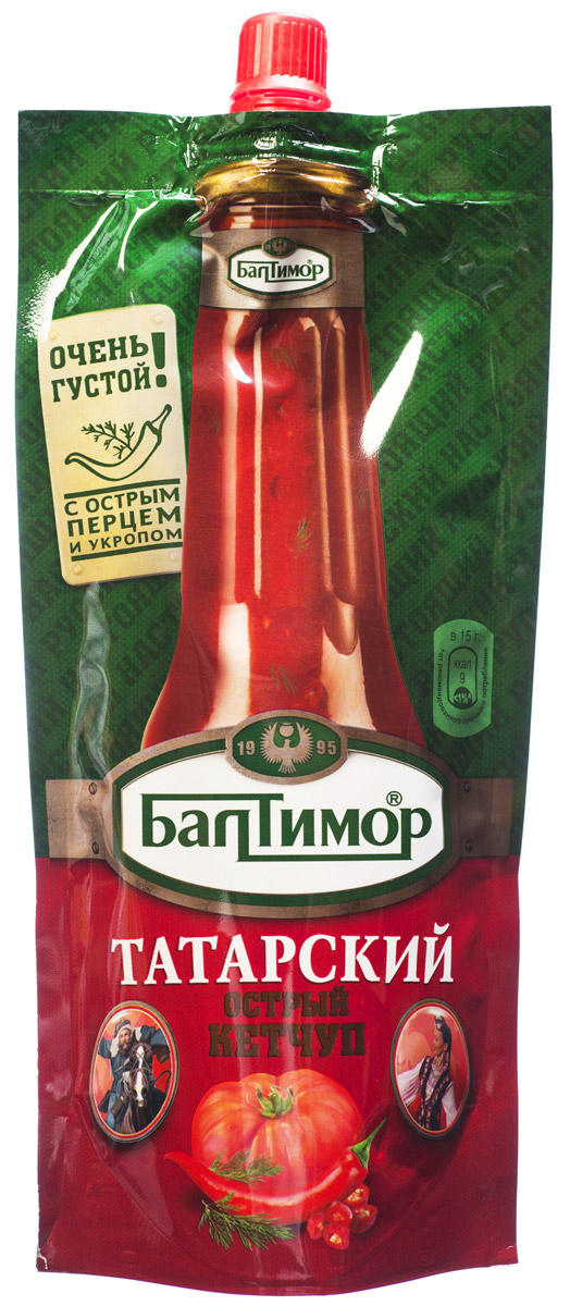 Балтимор Кетчуп Татарский, 260 г0120710 Балтимор Кетчуп Татарский, 260 г0120710Острый кетчуп Балтимор Татарский с букетом восточных специй и трав: кориандром, укропом и перцем. Очень густой! Без консервантов, без ароматизаторов и красителей, без ГМО.Уважаемые клиенты! Обращаем ваше внимание, что полный перечень состава продукта представлен на дополнительном изображении.