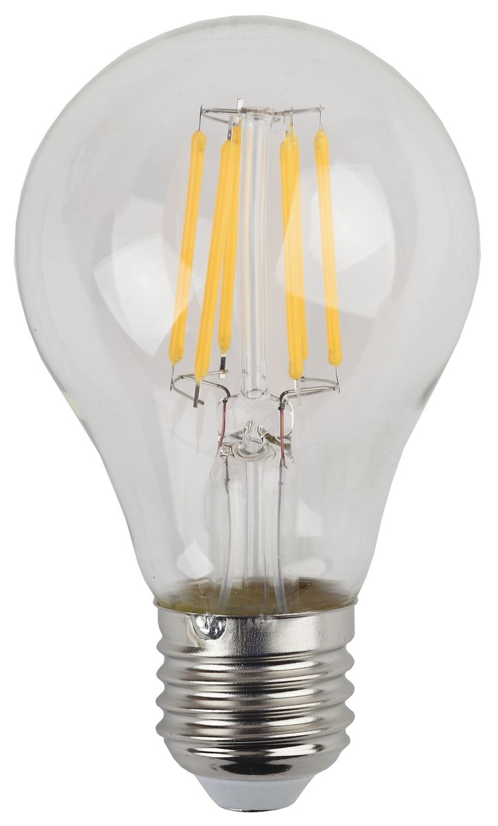Лампа светодиодная ЭРА F-LED, цоколь E27, 170-265V, 7W, 4000КRSP-202S Лампа светодиодная ЭРА F-LED, цоколь E27, 170-265V, 7W, 4000КRSP-202SСветодиодная лампа ЭРА F-LED является самым перспективным источником света. Основным преимуществом данного источника света является длительный срок службы и очень низкое энергопотребление, так, например, по сравнению с обычной лампой накаливания светодиодная лампа служит в среднем в 50 раз дольше и потребляет в 10-15 раз меньше электроэнергии. При этом светодиодная лампа практически не подвержена механическому воздействию из-за прочной конструкции и позволяет получить любой цвет светового потока, что, несомненно, расширяет возможности применения и позволяет создавать новые решения в области освещения.Максимально похожа на лампу накаливания, может использоваться в дизайнерских интерьерах. Угол рассеивания светового потока 360 градусов.