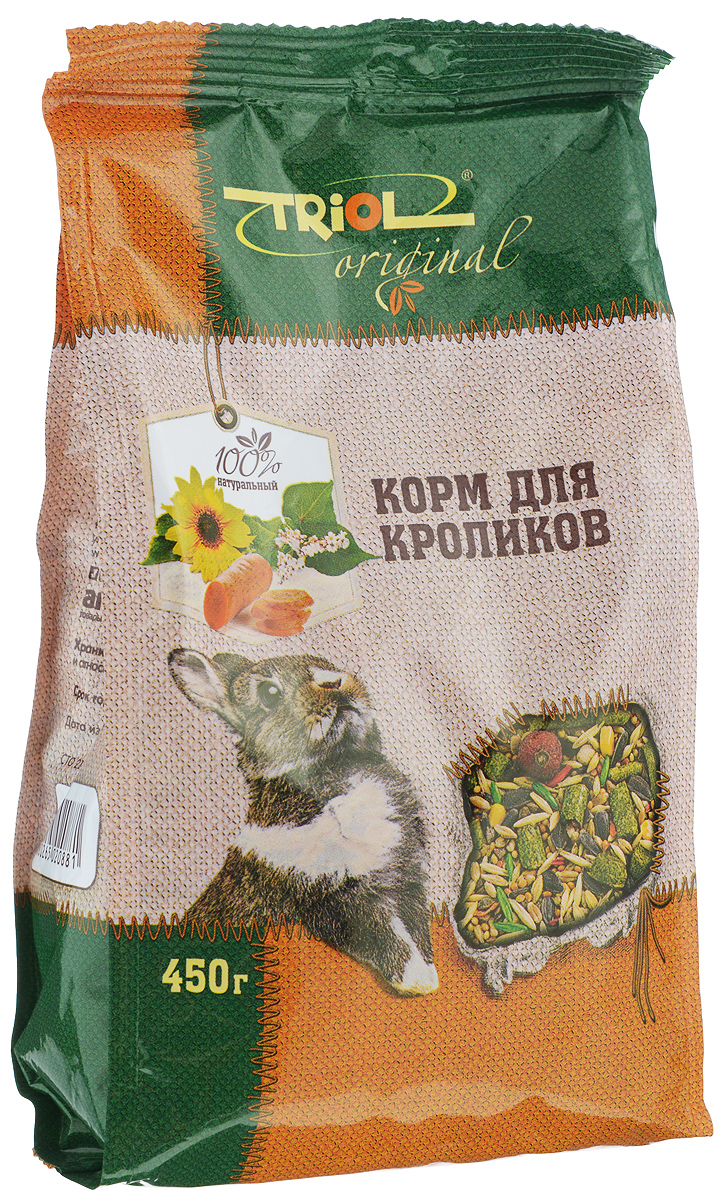 Корм для кроликов Triol, 450 гTF-01000 Корм для кроликов Triol, 450 гTF-01000Полнорационный корм Triol разработан специально для питания кроликов и содержит только натуральные компоненты. Содержащиеся в составе травяные гранулы, заменяют в диете кролика свежую траву, являющуюся основным источником витаминов.Товар сертифицирован.