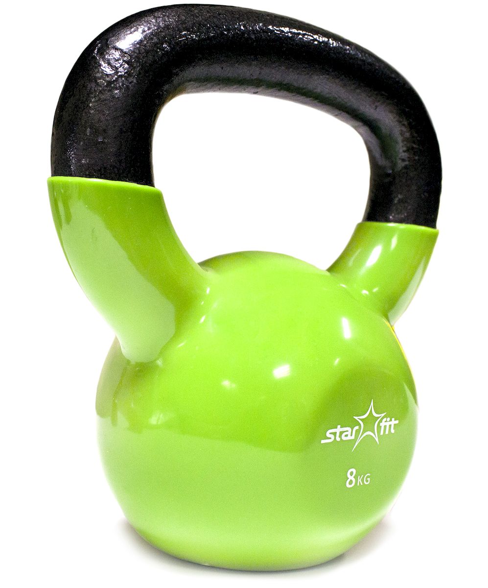 Гиря Starfit DB-401, виниловая, цвет: зеленый, черный, 8 кг0003954 Гиря Starfit DB-401, виниловая, цвет: зеленый, черный, 8 кг0003954Гиря с виниловым покрытием Star Fit DB-401 не царапает пол и создает меньше шума при падении. Изделие изготовлено из чугуна. Данная модель имеет индивидуальный дизайн и приятное яркое цветовое решение. Гиря используется в фитнесе, бодибилдинге, функциональном тренинге, лечебной физкультуре, беге и других спортивных дисциплинах.Вес: 8 кг.
