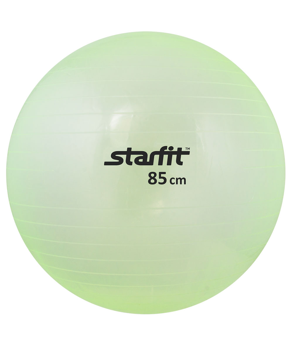 Мяч гимнастический Starfit, цвет: прозрачный, зеленый, диаметр 85 смWRA523700 Мяч гимнастический Starfit, цвет: прозрачный, зеленый, диаметр 85 смWRA523700Гимнастический мяч Star Fit является универсальным тренажером для всех групп мышц, помогает развить гибкость, исправить осанку, снимает чувство усталости в спине. Предназначен для гимнастических и медицинских целей в лечебных упражнениях. Прекрасно подходит для использования в домашних условиях. Данный мяч можно использовать для реабилитации после травм и операций, восстановления после перенесенного инсульта, стимуляции и релаксации мышечных тканей, улучшения кровообращения, лечении и профилактики сколиоза, при заболеваниях или повреждениях опорно-двигательного аппарата.