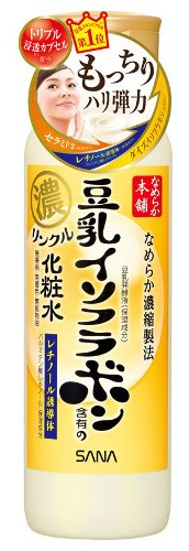 Sana Увлажняющий и подтягивающий лосьон Wrinkle Lotion, с ретинолом и изофлавонами сои, 200млFS-00897 Sana Увлажняющий и подтягивающий лосьон Wrinkle Lotion, с ретинолом и изофлавонами сои, 200млFS-00897Лосьон содержит 3 капсулированных компонента - изофлавоны сои, церамиды и ретинол.Предотвращает образование морщин. Ретинол, входящий в состав лосьона, стимулирует обновление клеток кожи и синтез коллагена. В результате разглаживаются мелкие морщинки, кожа становится гладкой и упругой.Лосьон глубоко увлажняет, повышает упругость и эластичность кожи за счет действия полученных из соевых бобов увлажняющих компонентов:изофлавоны, полученные из соевых бобов;изофлавоны, полученные из ферментированного соевого молока;экстракт соевых бобов;растительный коллаген, полученный из соевого белка.Не содержит парфюмерных отдушек, искусственных красителей, минеральных масел и генетически модифицированных соевых бобов.