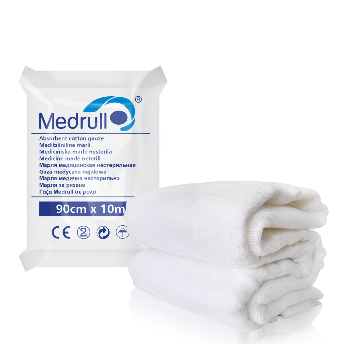 Medrull Марля медицинская нестерильная Premium, 10м х 90смБУ-00000316 Medrull Марля медицинская нестерильная Premium, 10м х 90смБУ-00000316МАРЛЯ МЕДИЦИНСКАЯ НЕСТЕРИЛЬНАЯ БЕЗ ОБРАБОТАННЫХ КРАЕВ Состав 100% хлопок. Структура материала 17 ниток/см2, 13 ниток/см2. Размер 90см x 10м.